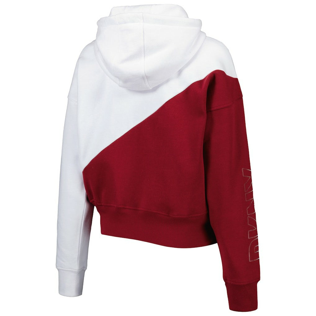 Washington Commanders DKNY Sport Women's Bobbi Color Blocked Pullover Hoodie White/Burgundy
