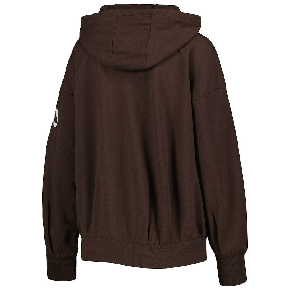 Cleveland Browns MSX by Michael Strahan Women's Emerson Lightweight Full-Zip Hoodie Brown