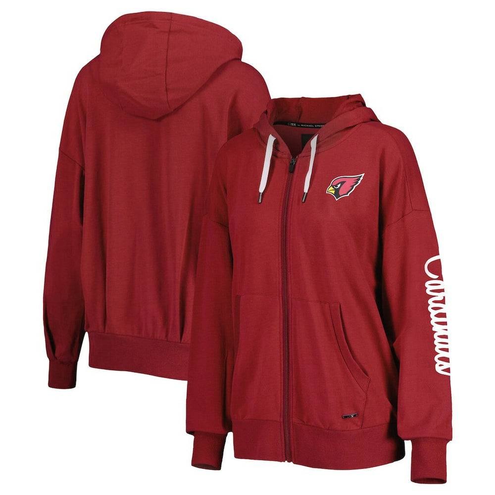 Arizona Cardinals MSX by Michael Strahan Women's Emerson Lightweight Full-Zip Hoodie Cardinal