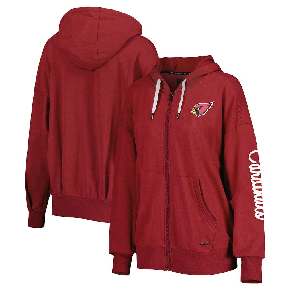 Arizona Cardinals MSX by Michael Strahan Women's Emerson Lightweight Full-Zip Hoodie Cardinal