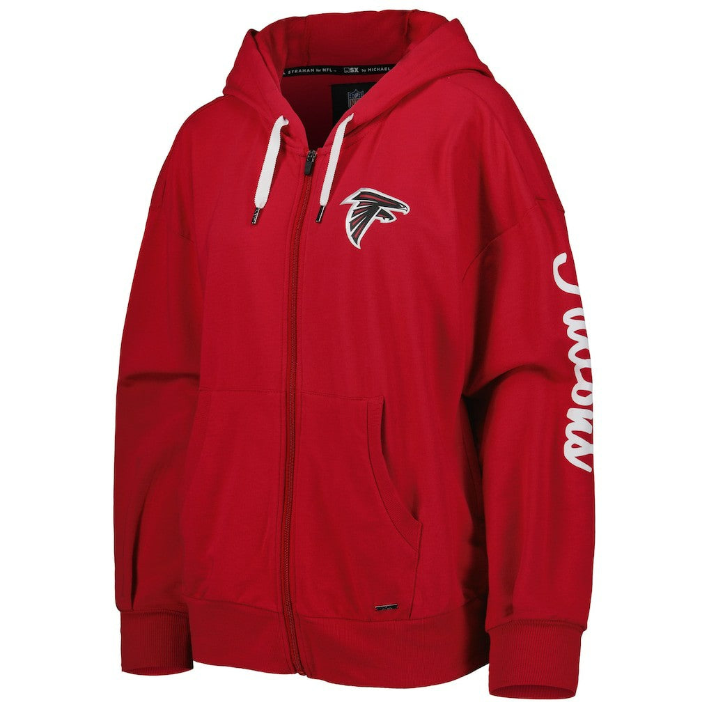 Atlanta Falcons MSX by Michael Strahan Women's Emerson Lightweight Full-Zip Hoodie Red