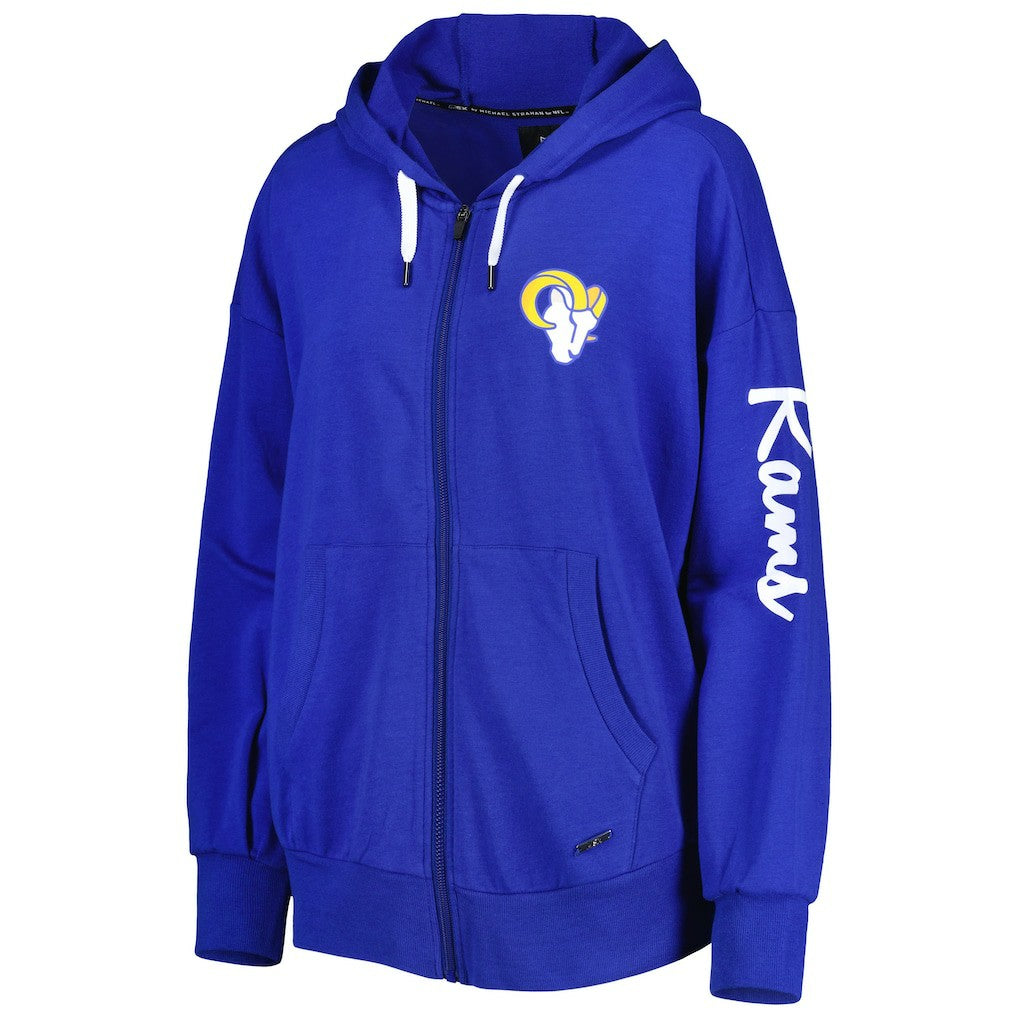 Los Angeles Rams MSX by Michael Strahan Women's Emerson Lightweight Full-Zip Hoodie Royal