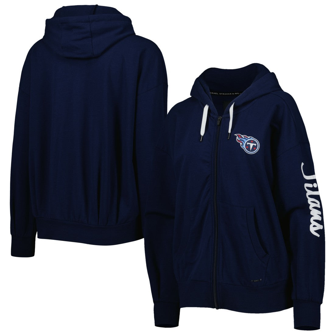 Tennessee Titans MSX by Michael Strahan Women's Emerson Lightweight Full-Zip Hoodie Navy