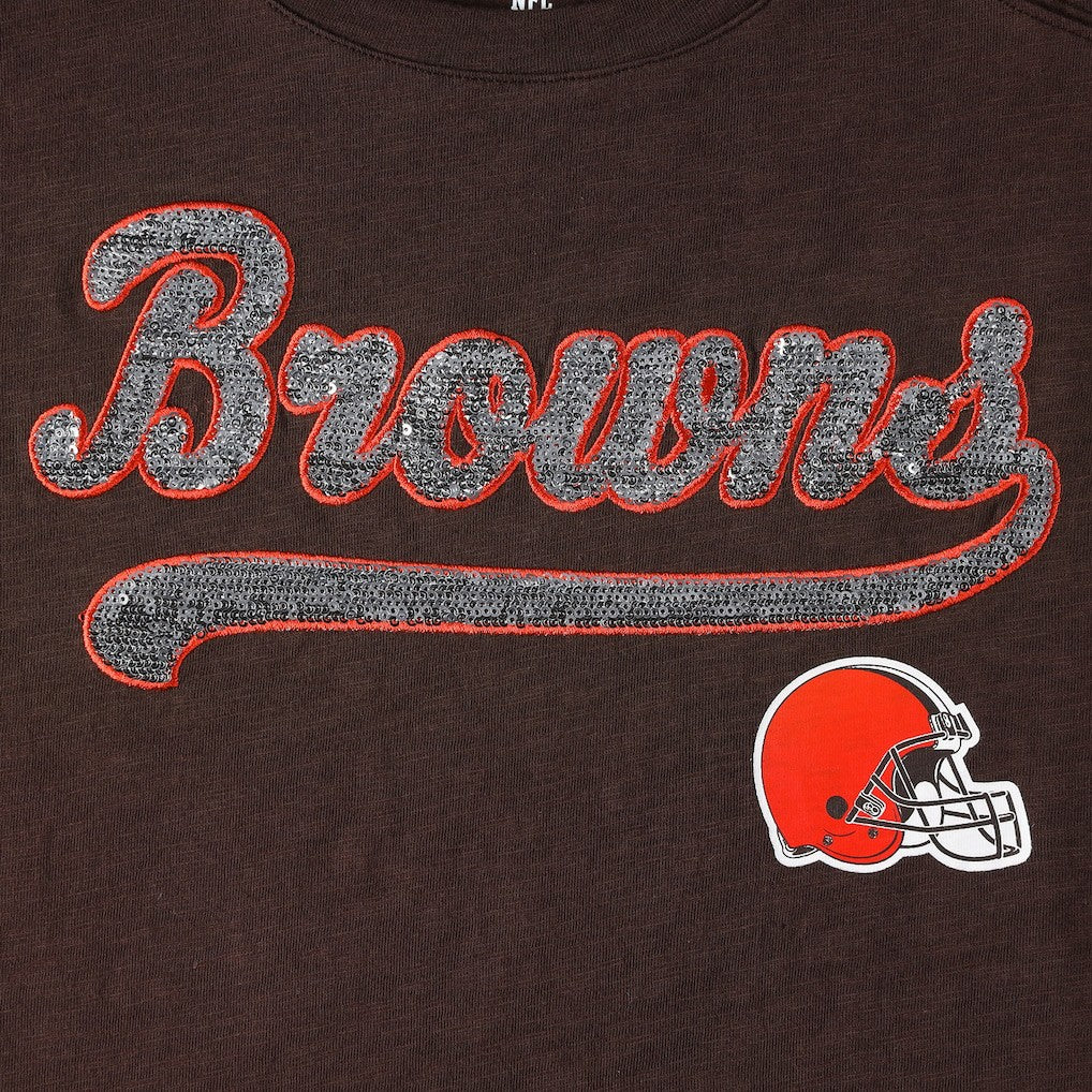 Cleveland Browns Tommy Hilfiger Women's Justine Long Sleeve Tunic T-Shirt Brown