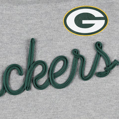 Green Bay Packers Touch Women's Outfield Deep V-Back Waist Length Pullover Sweatshirt Heather Gray/Green