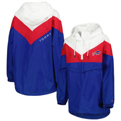 Buffalo Bills Tommy Hilfiger Women's Staci Half-Zip Hoodie Windbreaker Jacket White/Red