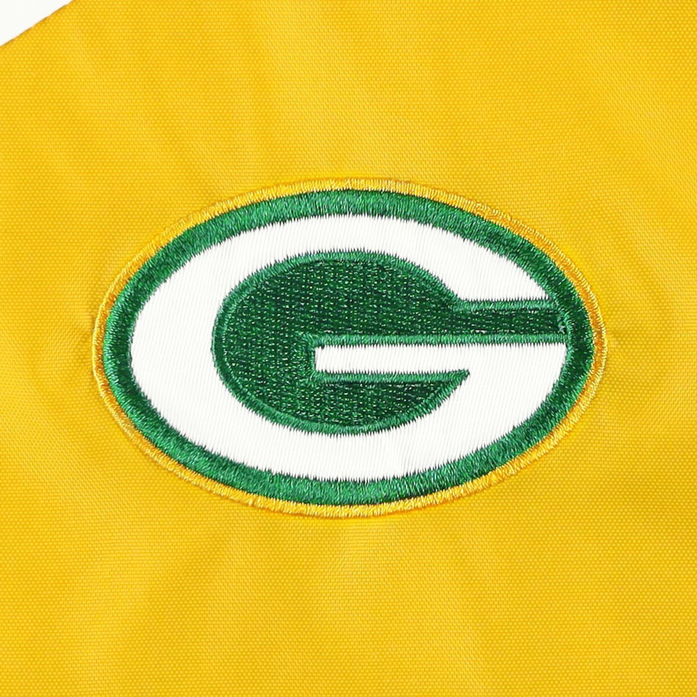 Green Bay Packers Tommy Hilfiger Women's Staci Half-Zip Hoodie Windbreaker Jacket White/Gold