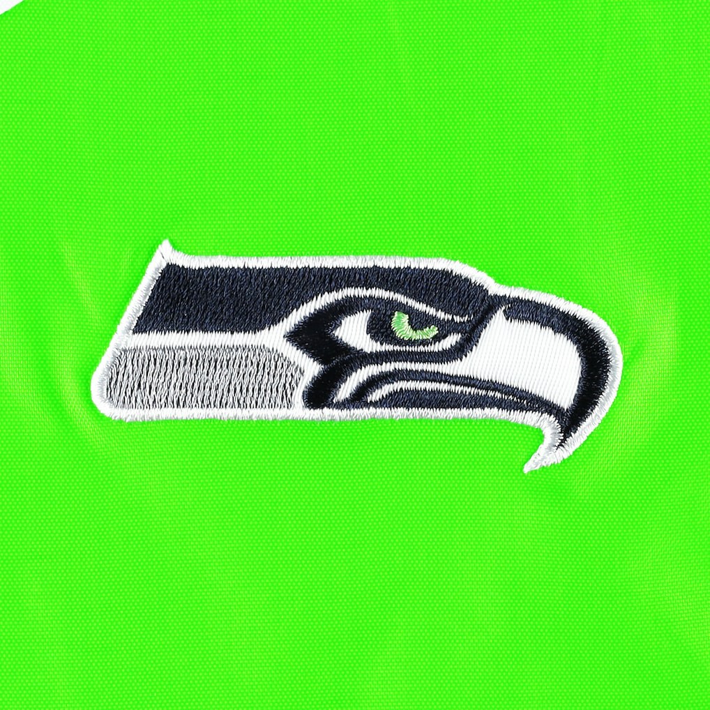 Seattle Seahawks Tommy Hilfiger Women's Staci Half-Zip Hoodie Windbreaker Jacket White/Neon Green