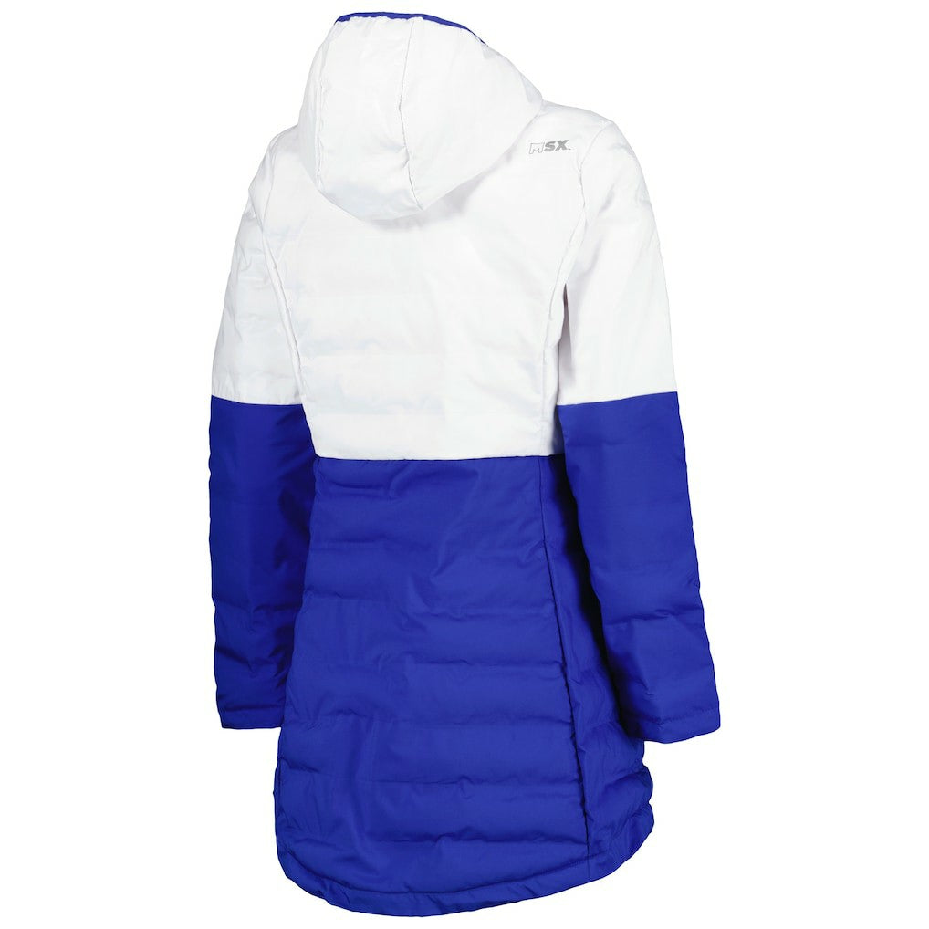 Los Angeles Rams MSX by Michael Strahan Women's Willow Quilted Hoodie Full-Zip Jacket White/Royal