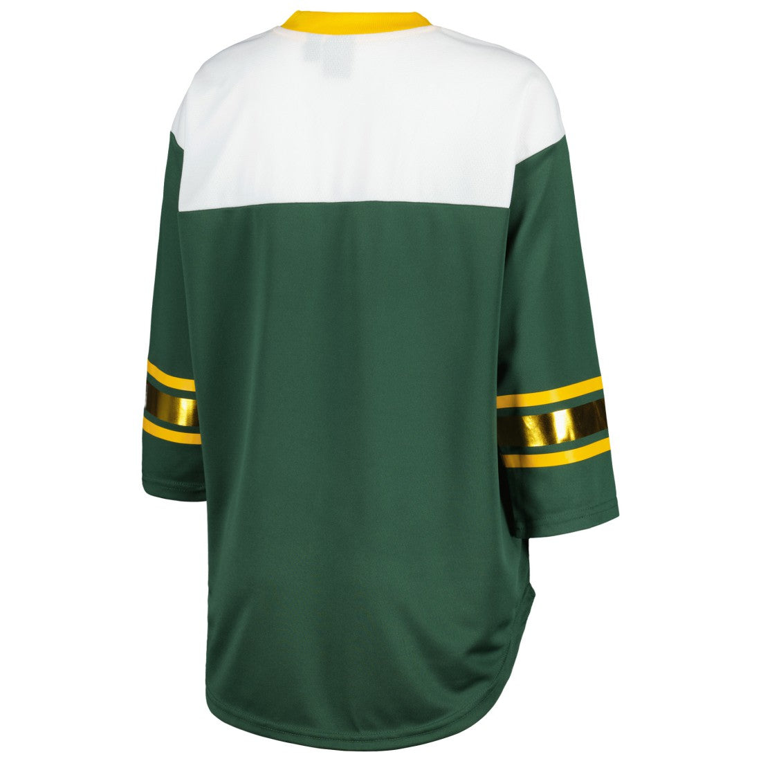 Green Bay Packers G-III 4Her by Carl Banks Women's Double Team 3/4-Sleeve Lace-Up T-Shirt Green/White