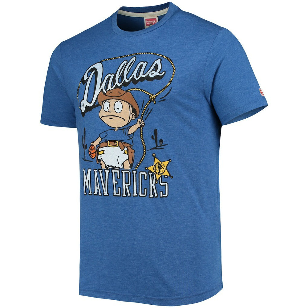 Dallas Mavericks Homage NBA x Rugrats Tri-Blend T-Shirt Blue