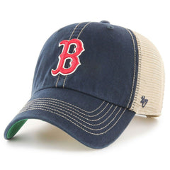 Boston Red Sox '47 Team Logo Trawler Clean Up Trucker Snapback Hat - Navy/Cream Hats