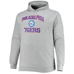 Philadelphia 76ers Big & Tall Heart & Soul Pullover Hoodie Heathered Gray