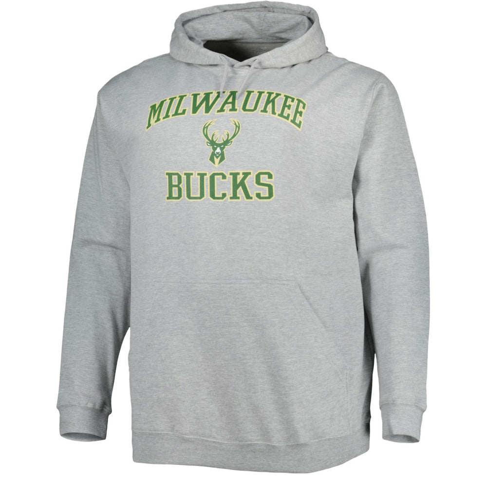Milwaukee Bucks Big & Tall Heart & Soul Pullover Hoodie Heathered Gray