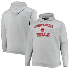 Chicago Bulls Big & Tall Heart & Soul Pullover Hoodie Heathered Gray