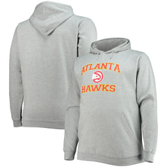 Atlanta Hawks Big & Tall Heart & Soul Pullover Hoodie Heathered Gray