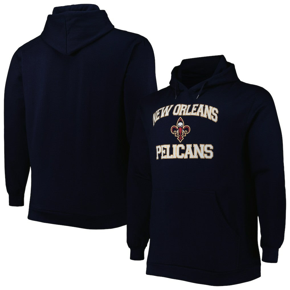 New Orleans Pelicans Big & Tall Heart & Soul Pullover Hoodie Navy