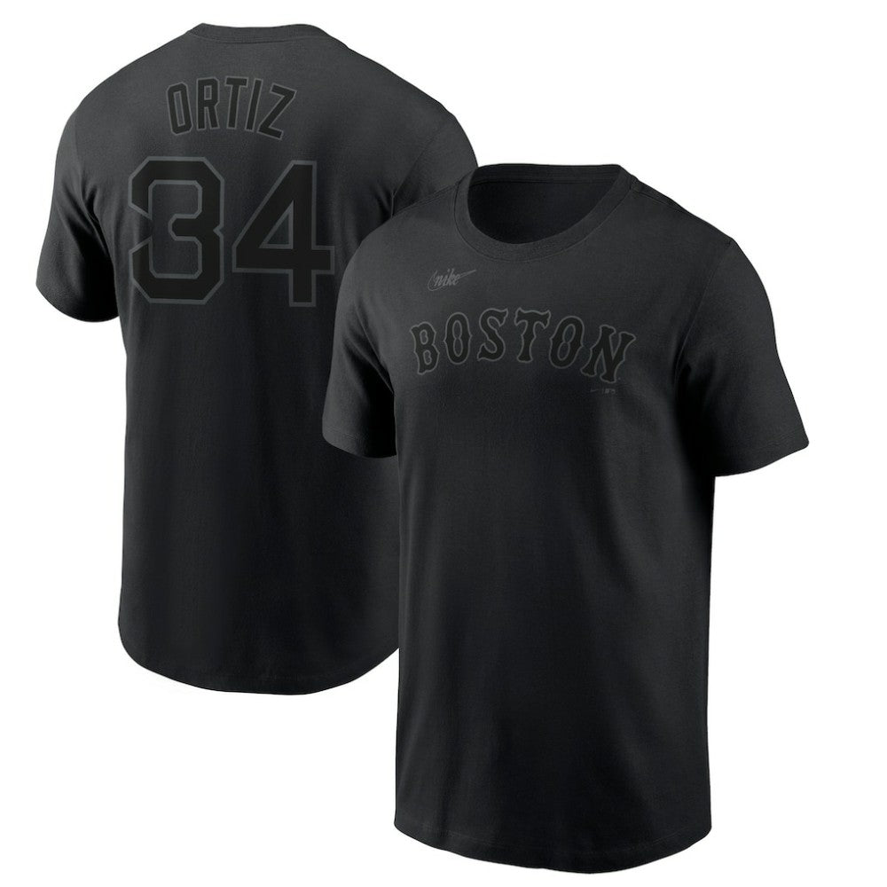David Ortiz Boston Red Sox Nike Name & Number T-Shirt - Black T-shirts