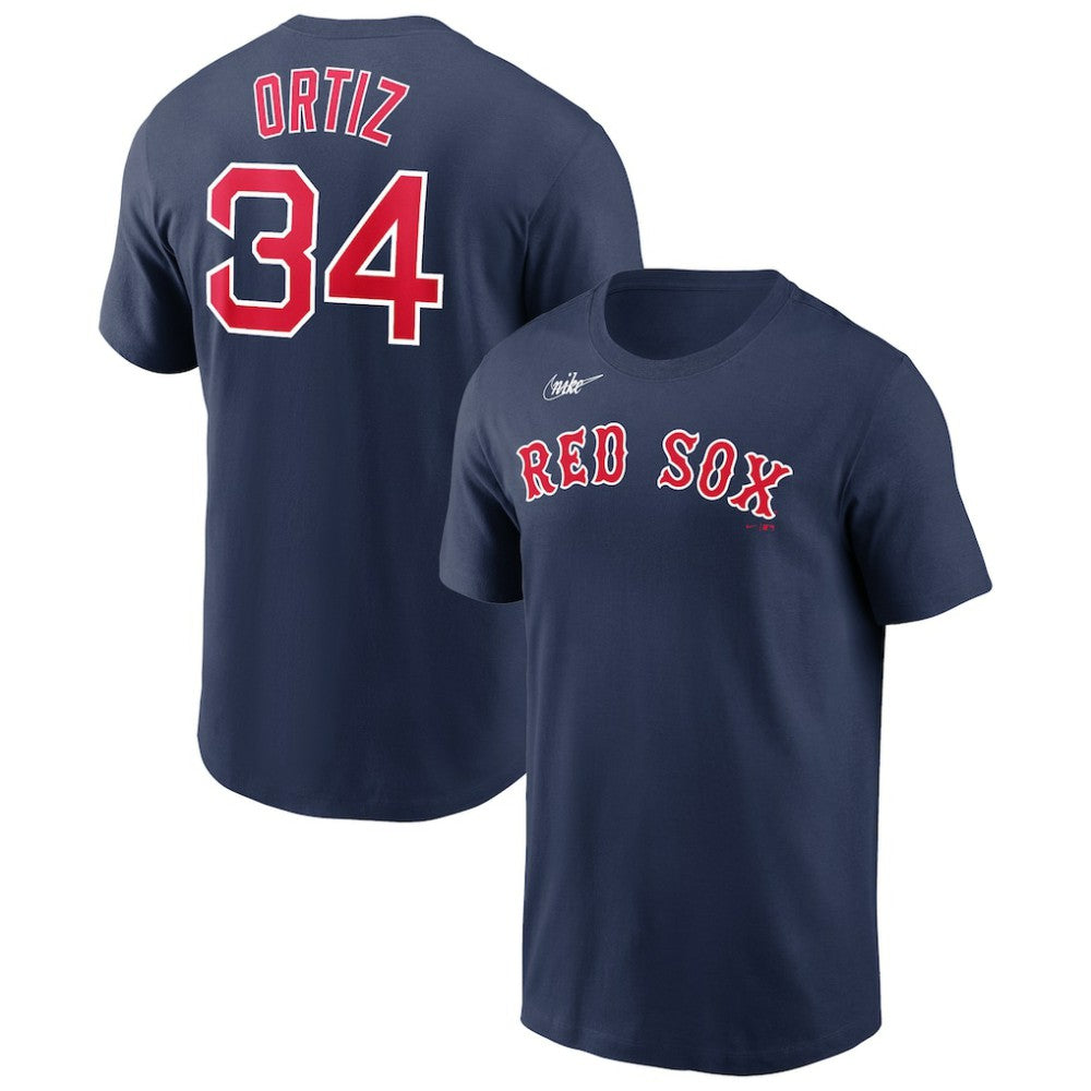 David Ortiz Boston Red Sox Nike Name & Number Logo T-Shirt - Navy T-shirts