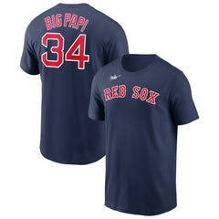 David Ortiz Boston Red Sox Nike Name & Number Wordmark T-Shirt - Navy T-shirts
