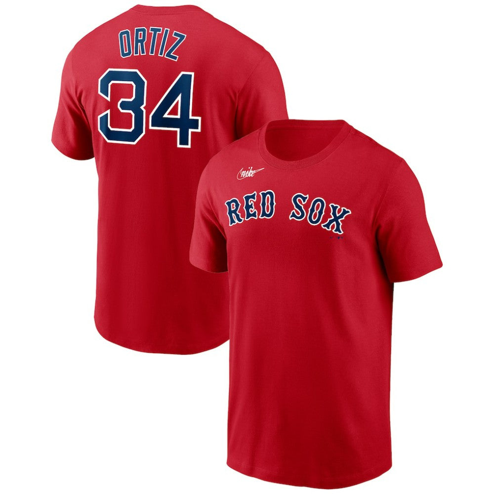 David Ortiz Boston Red Sox Nike Name & Number T-Shirt - Red T-shirts