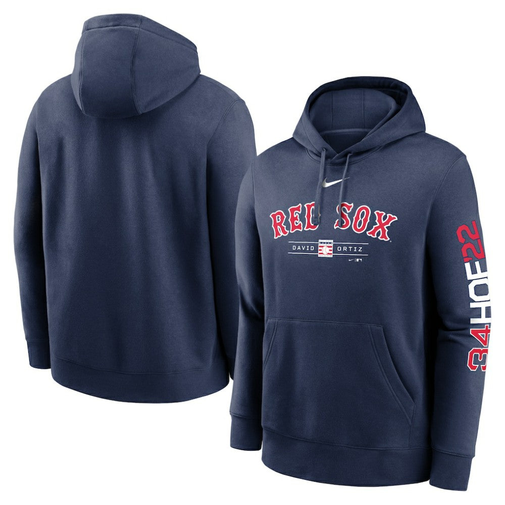 David Ortiz Boston Red Sox Nike 2022 Hall of Fame Inductee Pullover Hoodie - Navy Hoodies