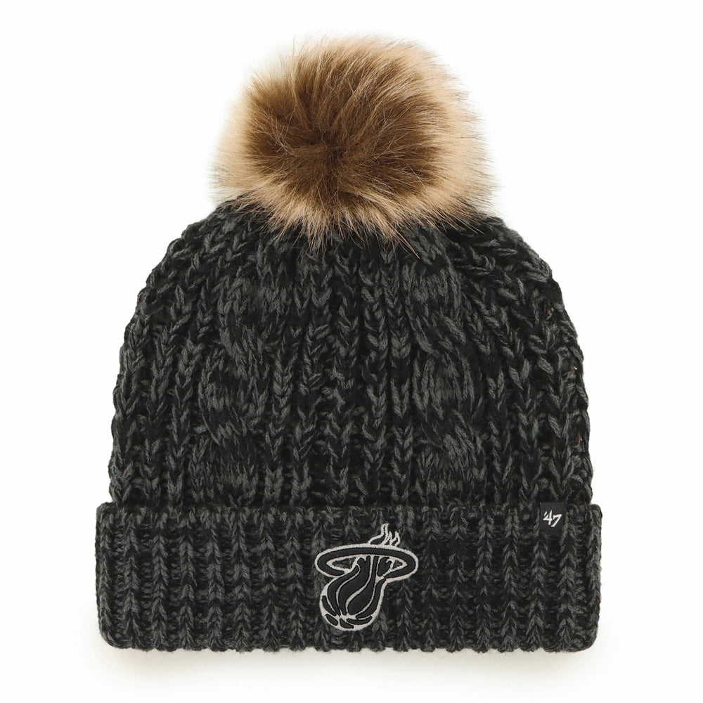 Miami Heat '47 Women's Meeko Cuffed Knit Hat with Pom Black