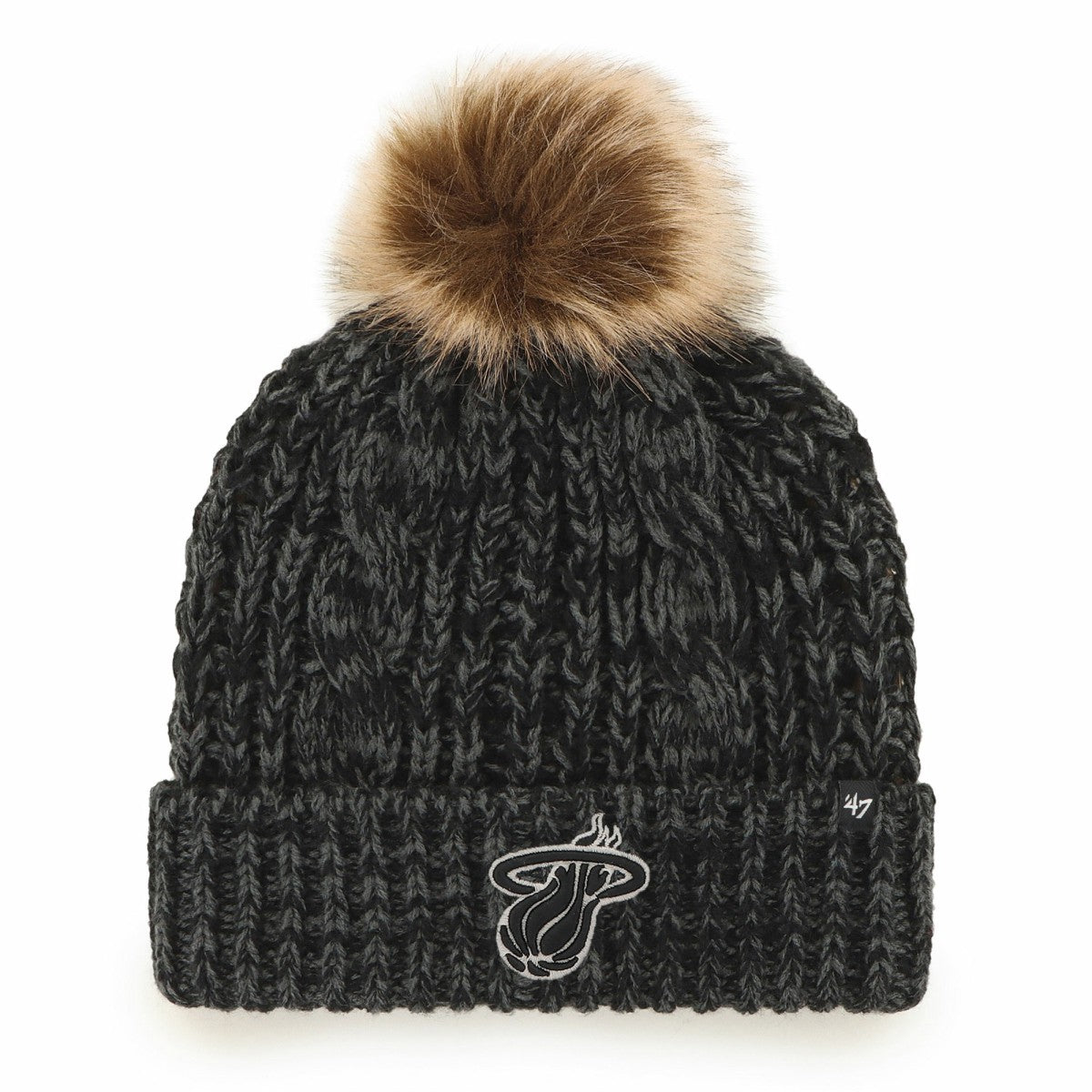 Miami Heat '47 Women's Meeko Cuffed Knit Hat with Pom Black