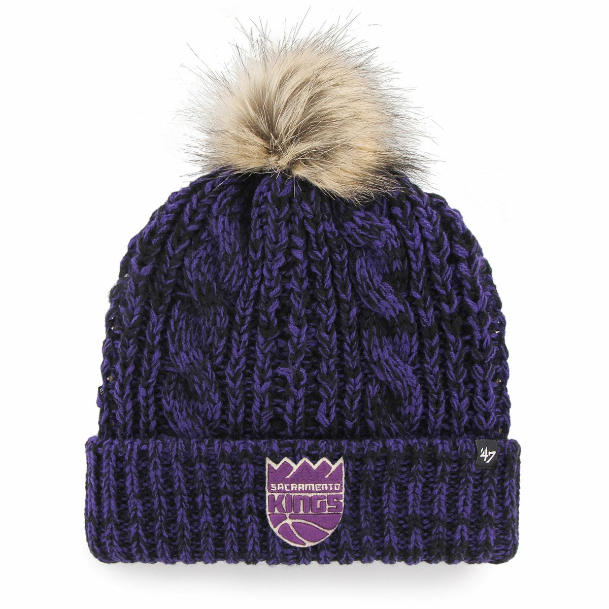 Sacramento Kings '47 Women's Meeko Cuffed Knit Hat with Pom Purple