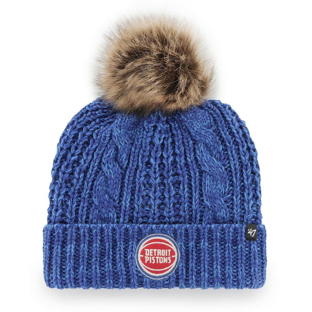 Detroit Pistons '47 Women's Meeko Cuffed Knit Hat with Pom Royal