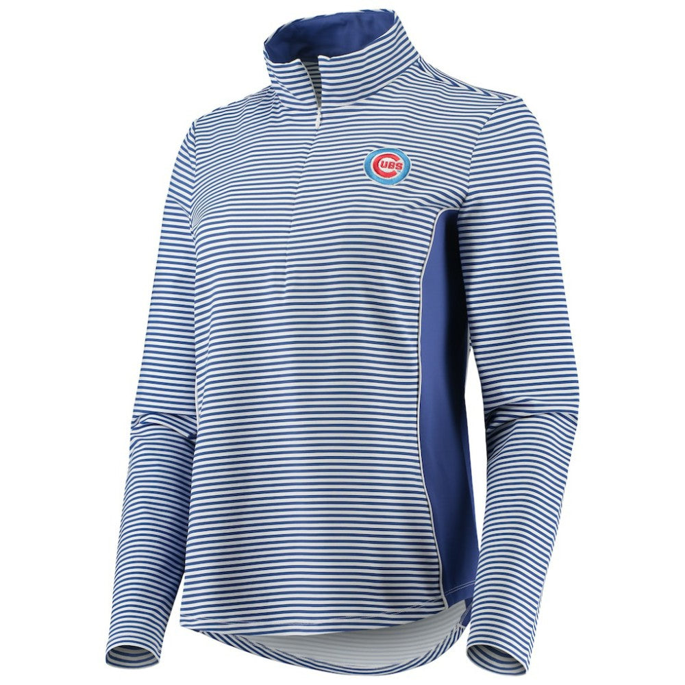 Chicago Cubs Tommy Bahama Women's Aubrey Stripe Block IslandZone Half-Zip Jacket - Royal Jackets