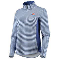 Chicago Cubs Tommy Bahama Women's Aubrey Stripe Block IslandZone Half-Zip Jacket - Royal Jackets