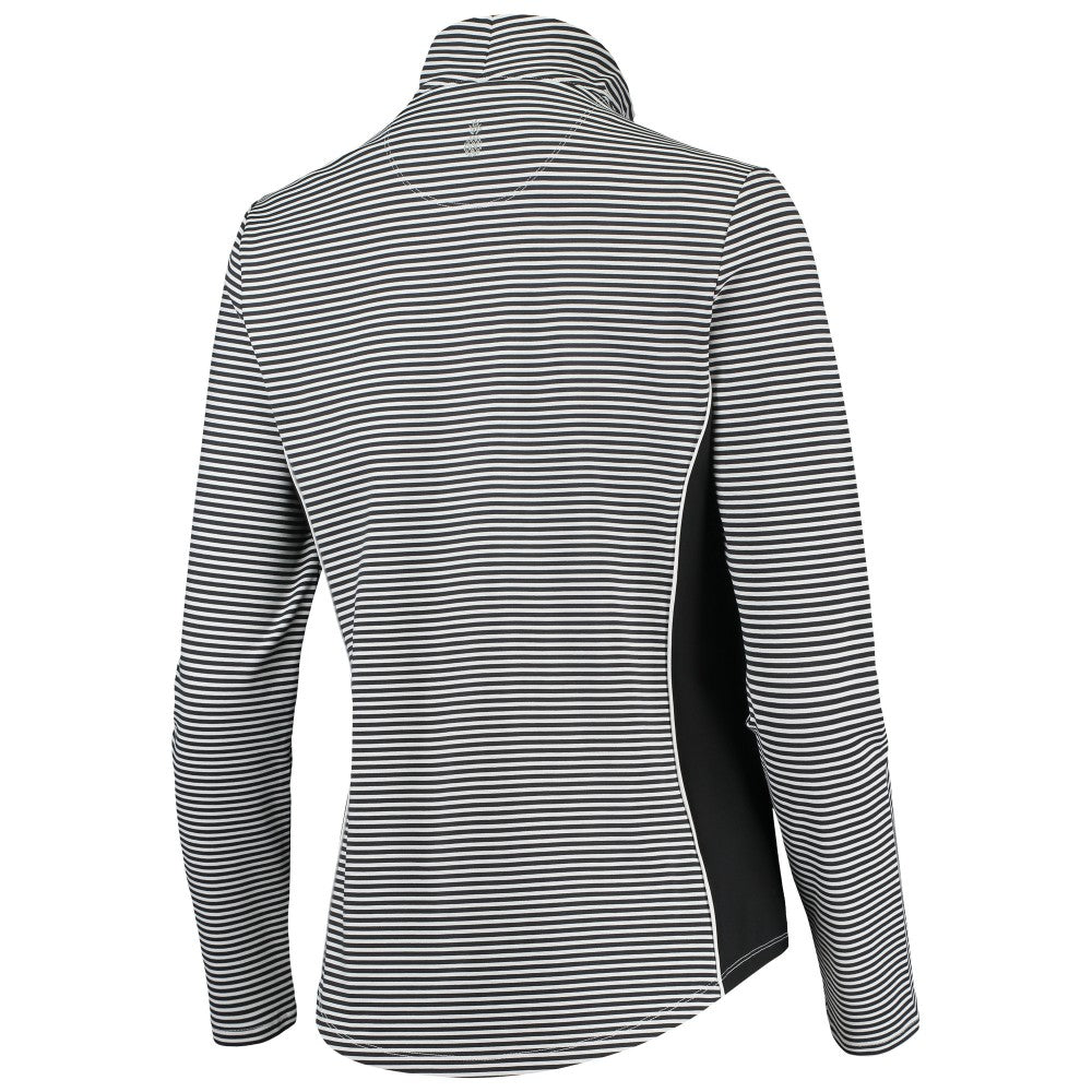 Cleveland Guardians Tommy Bahama Women's Aubrey Stripe Block IslandZone Half-Zip Jacket - Black Jackets