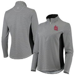 St. Louis Cardinals Tommy Bahama Women's Aubrey Stripe Block IslandZone Half-Zip Jacket - Black Jackets