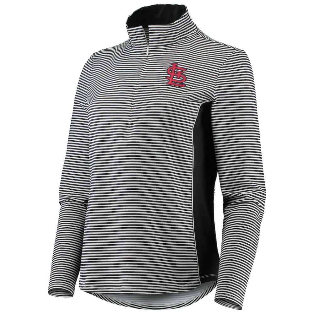 St. Louis Cardinals Tommy Bahama Women's Aubrey Stripe Block IslandZone Half-Zip Jacket - Black Jackets