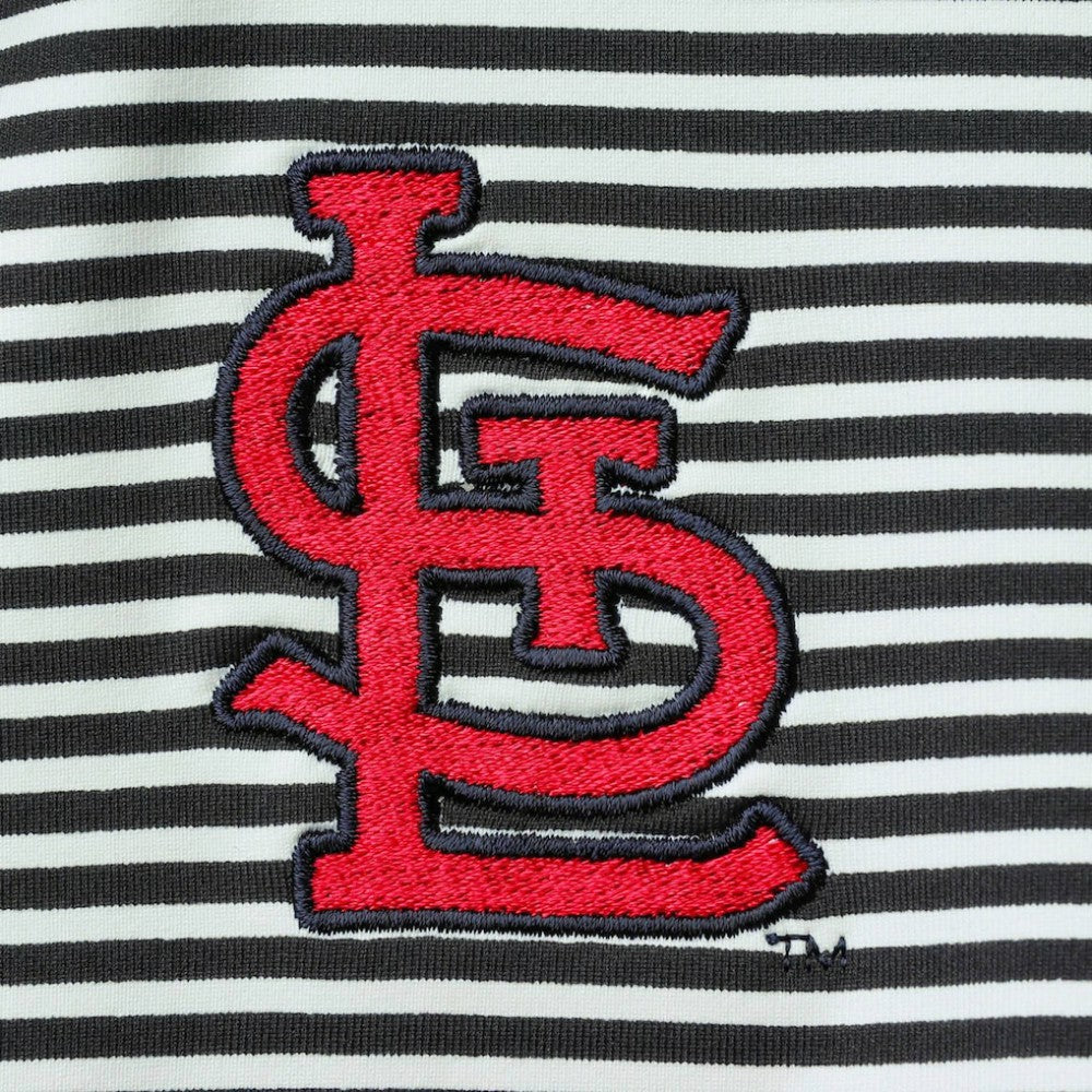 St. Louis Cardinals Tommy Bahama Women's Aubrey Stripe Block IslandZone Half-Zip Jacket - Black Jackets