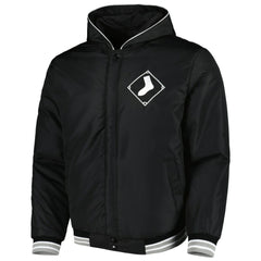 Chicago White Sox JH Design Reversible Fleece Full-Snap Hoodie Jacket - Black Jackets