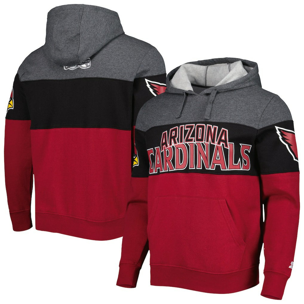 Arizona Cardinals Starter Extreme Pullover Hoodie Heather Charcoal/Cardinal