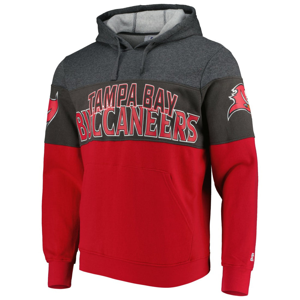 Tampa Bay Buccaneers Starter Extreme Pullover Hoodie Heather Charcoal/Red