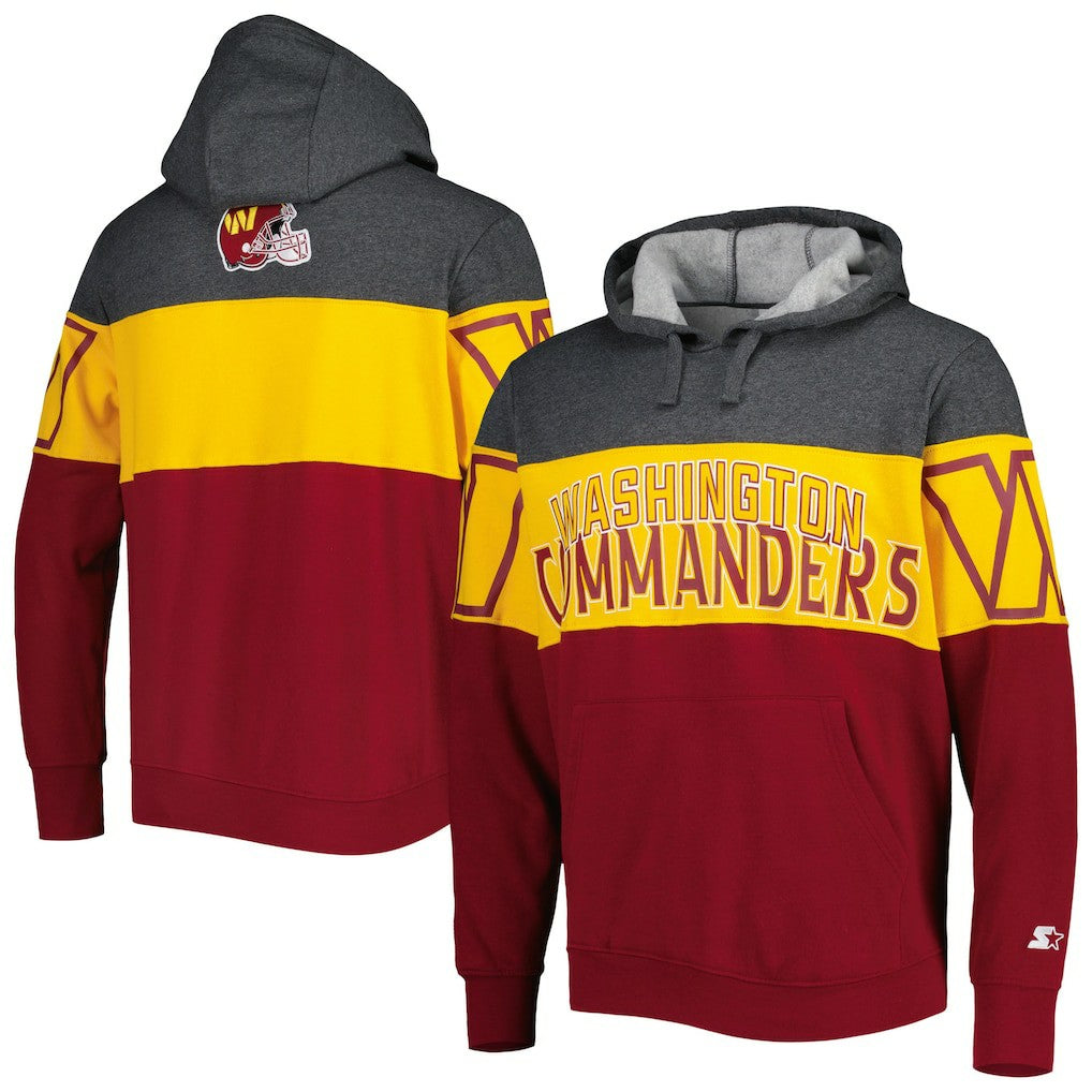 Washington Commanders Starter Extreme Pullover Hoodie Heather Charcoal/Burgundy