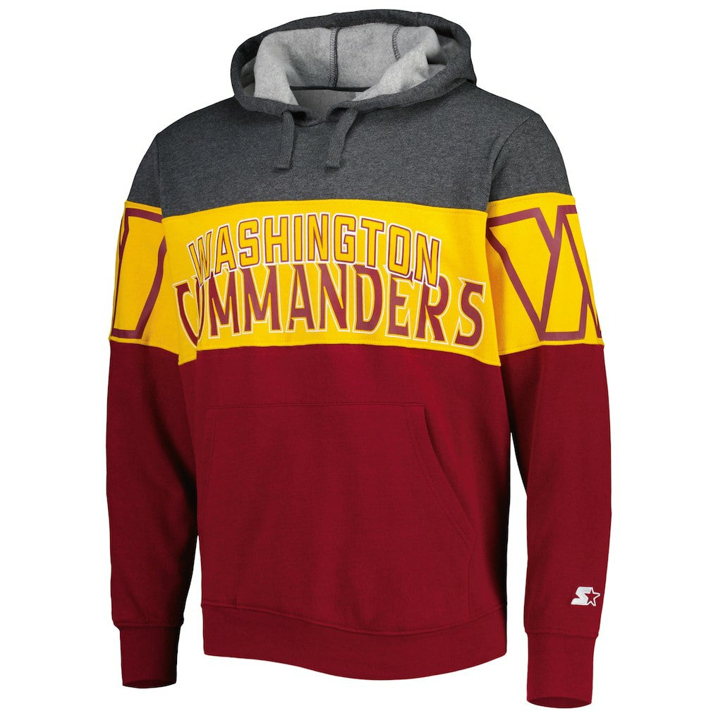 Washington Commanders Starter Extreme Pullover Hoodie Heather Charcoal/Burgundy