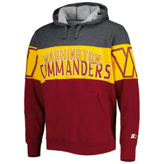 Washington Commanders Starter Extreme Pullover Hoodie Heather Charcoal/Burgundy