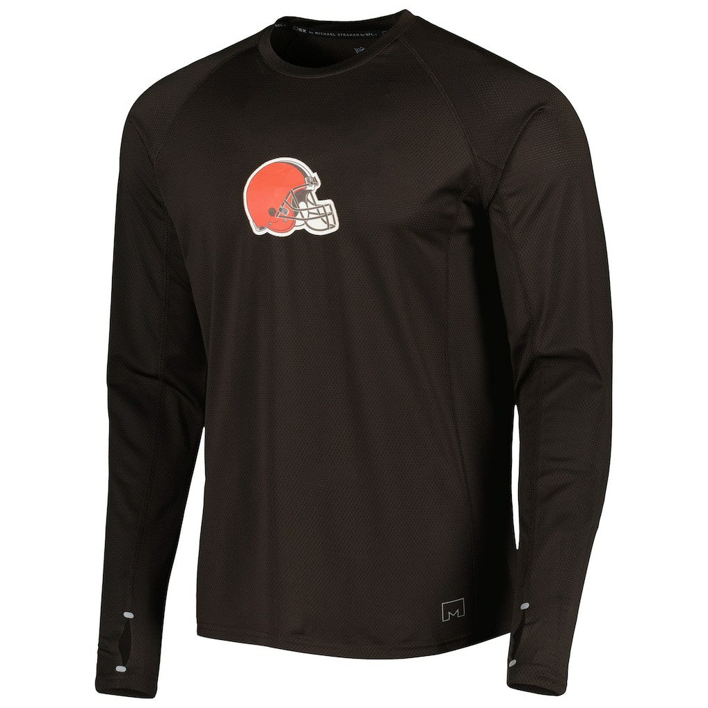 Cleveland Browns MSX by Michael Strahan Interval Long Sleeve Raglan T-Shirt Brown