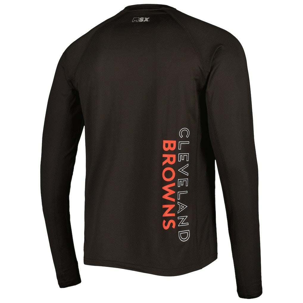 Cleveland Browns MSX by Michael Strahan Interval Long Sleeve Raglan T-Shirt Brown