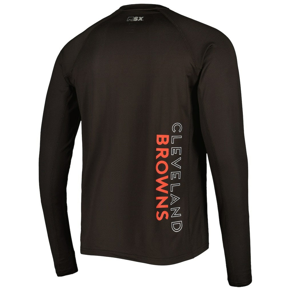 Cleveland Browns MSX by Michael Strahan Interval Long Sleeve Raglan T-Shirt Brown