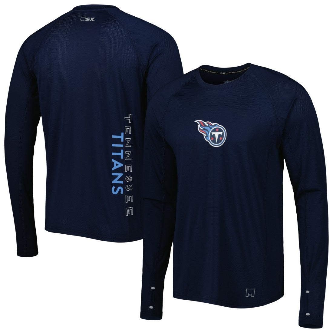 Tennessee Titans MSX by Michael Strahan Interval Long Sleeve Raglan T-Shirt Navy