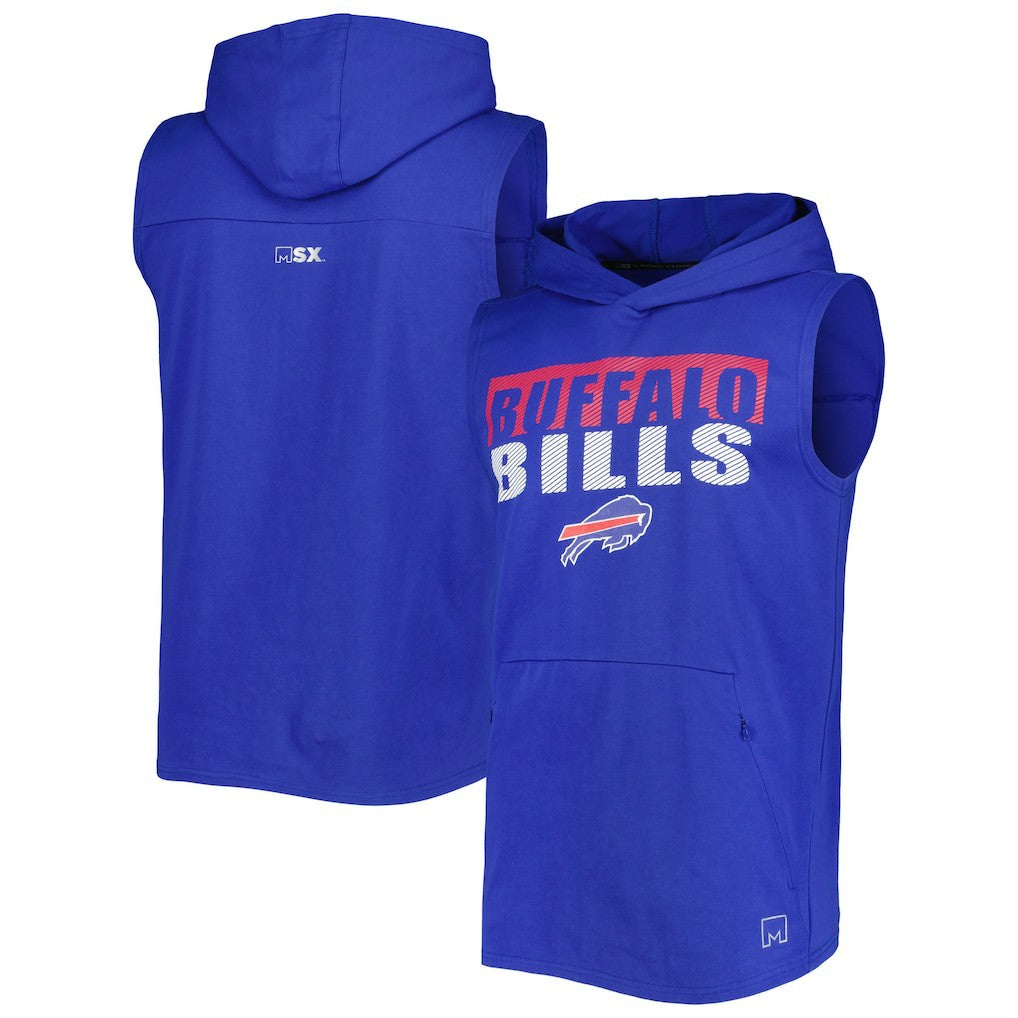 Buffalo Bills MSX by Michael Strahan Relay Sleeveless Pullover Hoodie Royal