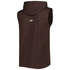 Cleveland Browns MSX by Michael Strahan Relay Sleeveless Pullover Hoodie Brown