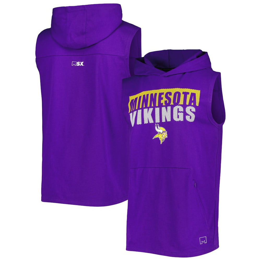 Minnesota Vikings MSX by Michael Strahan Relay Sleeveless Pullover Hoodie Purple