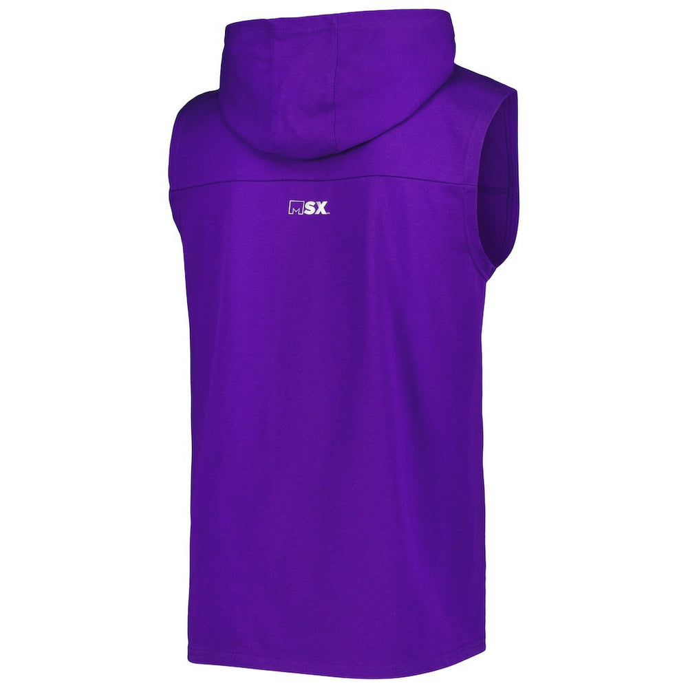 Minnesota Vikings MSX by Michael Strahan Relay Sleeveless Pullover Hoodie Purple